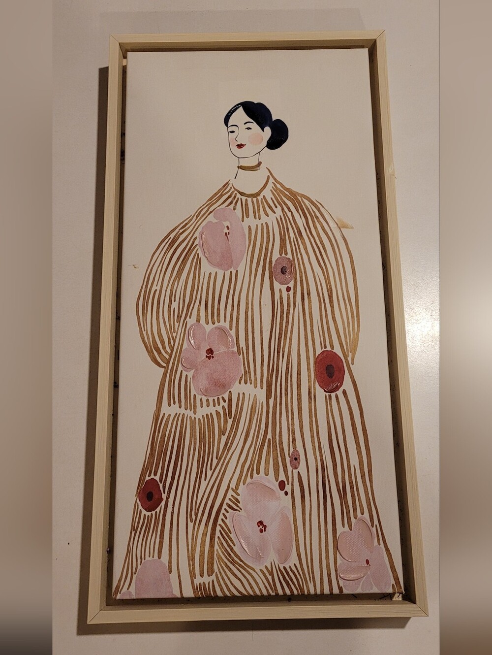 Ashland Pink And Golden Lady Canvas Wall Art